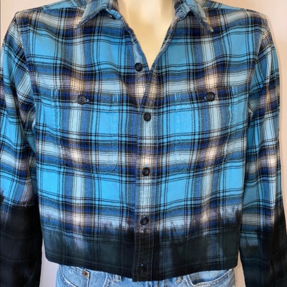 *CUSTOM DYED CROPPED FLANNEL - Picture 2 of 5